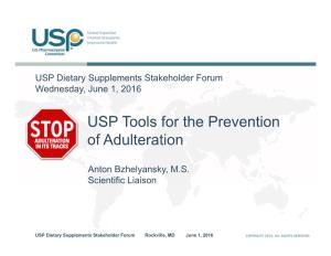 02A USP Tools for the Prevention of Adulteration