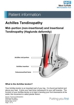 Achilles Tendonopathy