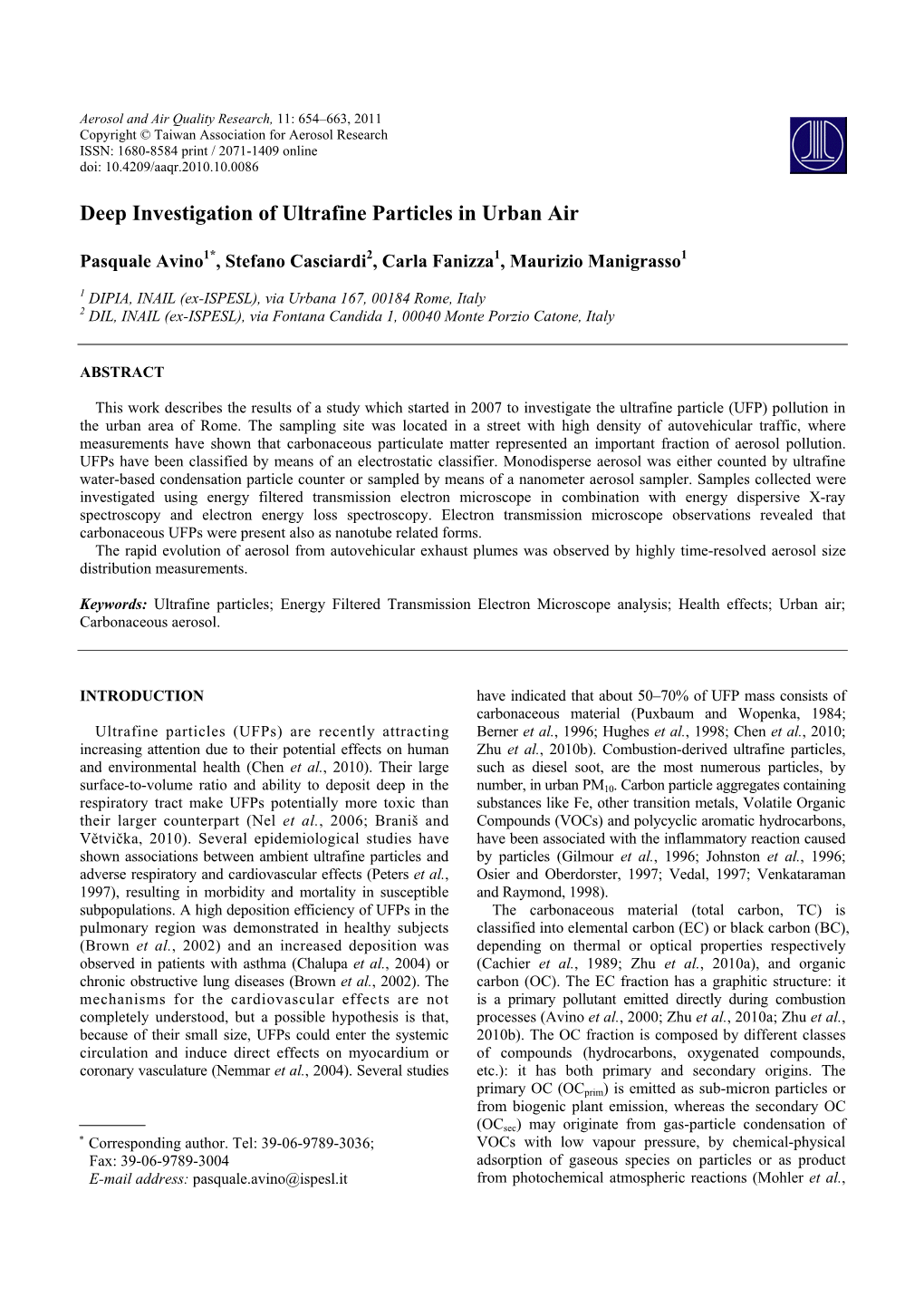 Deep Investigation of Ultrafine Particles in Urban Air