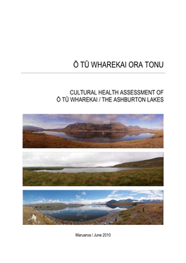 Cultural Health Assessment of Ō Tū Wharekai / the Ashburton Lakes