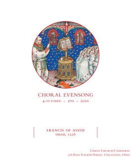CHORAL EVENSONG Francis of Assisi