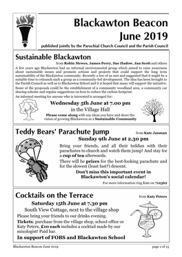 Blackawton Beacon June 2019 Published Jointly by the Parochial Church Council and the Parish Council