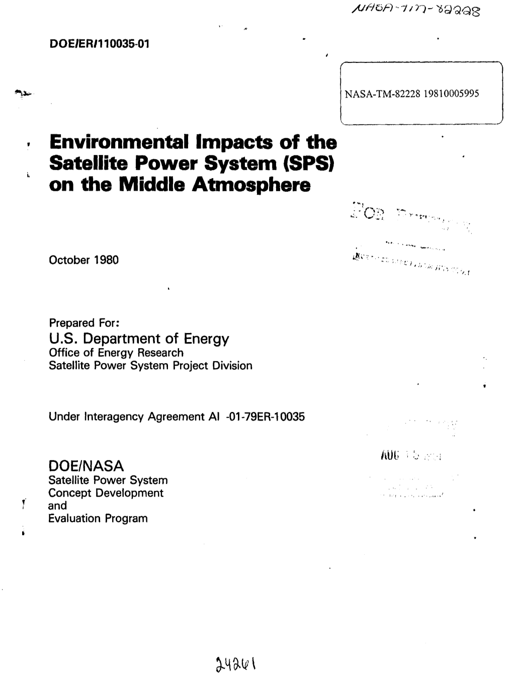 Environmental Impacts of the Satellite Power System (SPS) on the Middle Atmosphere ...,1