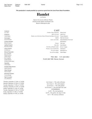 Hamlet Page 1 of 2 Opera Assn