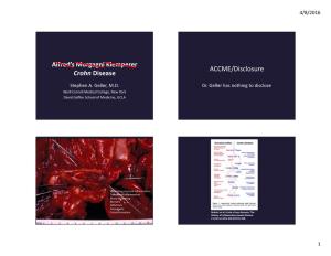 Alfred's Morgagni Klemperer Crohn Disease ACCME/Disclosure