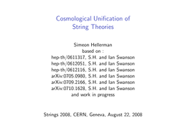 Cosmological Unification of String Theories