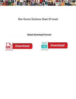Ben Gurion Declares Staet of Israel