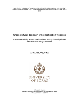 Cross-Cultural Design in Wine Destination Websites
