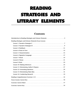 Reading Strategies and Literary Elements