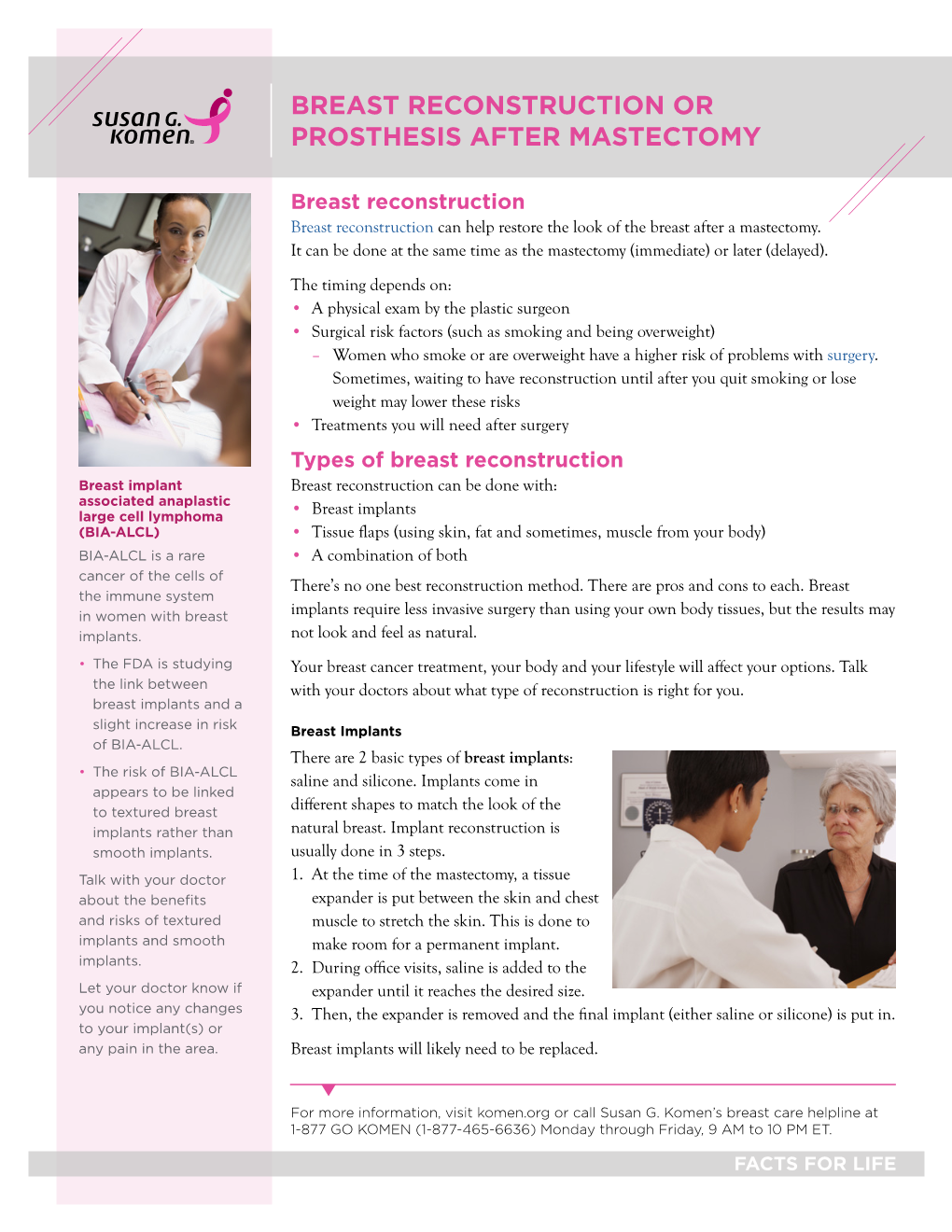 Breast Reconstruction Or Prosthesis After Mastectomy
