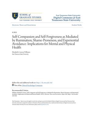 Self-Compassion and Self-Forgiveness As Mediated By
