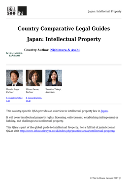 Country Comparative Legal Guides Japan: Intellectual Property