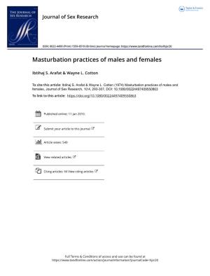Masturbation Practices of Males and Females