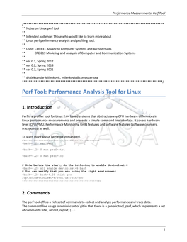Perf Tool: Performance Analysis Tool for Linux