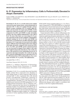 IL-31 Expression by Inflammatory Cells Is Preferentially Elevated In