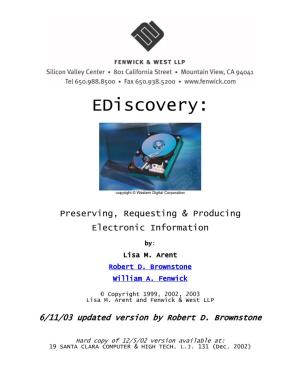 Preserving, Requesting and Producing Electronic Information