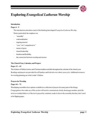 Exploring Evangelical Lutheran Worship.Pmd