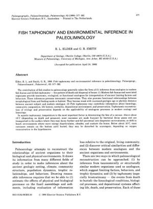 Fish Taphonomy and Environmental Inference in Paleolimnology
