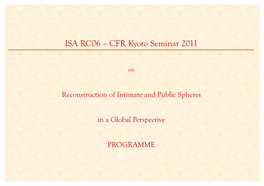 ISA RC06 – CFR Kyoto Seminar 2011