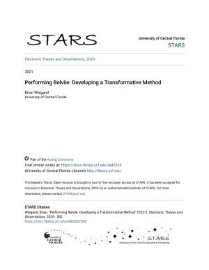 Performing Belvile: Developing a Transformative Method
