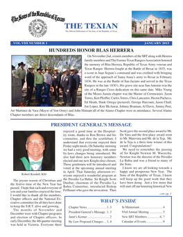 THE TEXIAN the Ofﬁcial Publication of the Sons of the Republic of Texas