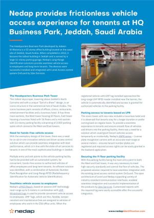 Nedap Provides Frictionless Vehicle Access Experience for Tenants at HQ Business Park, Jeddah, Saudi Arabia