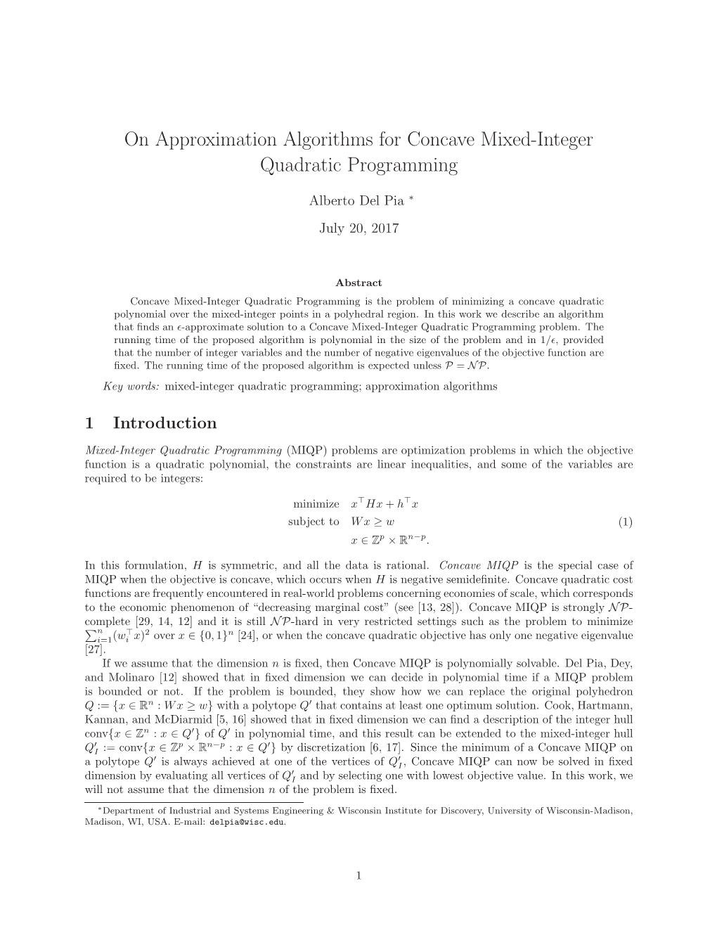 On Approximation Algorithms for Concave Mixed-Integer Quadratic Programming