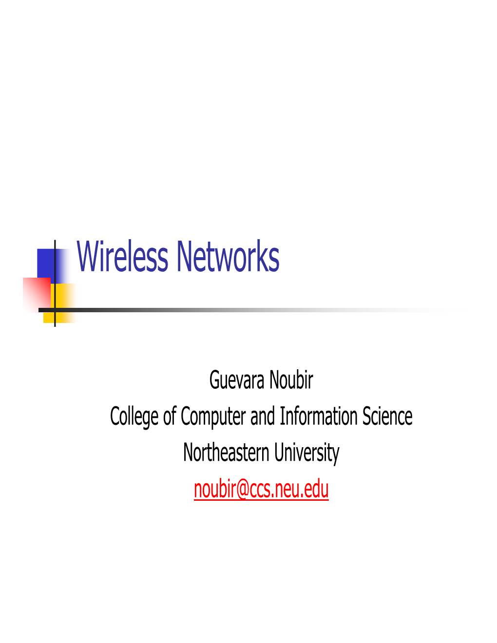 Wireless Networks