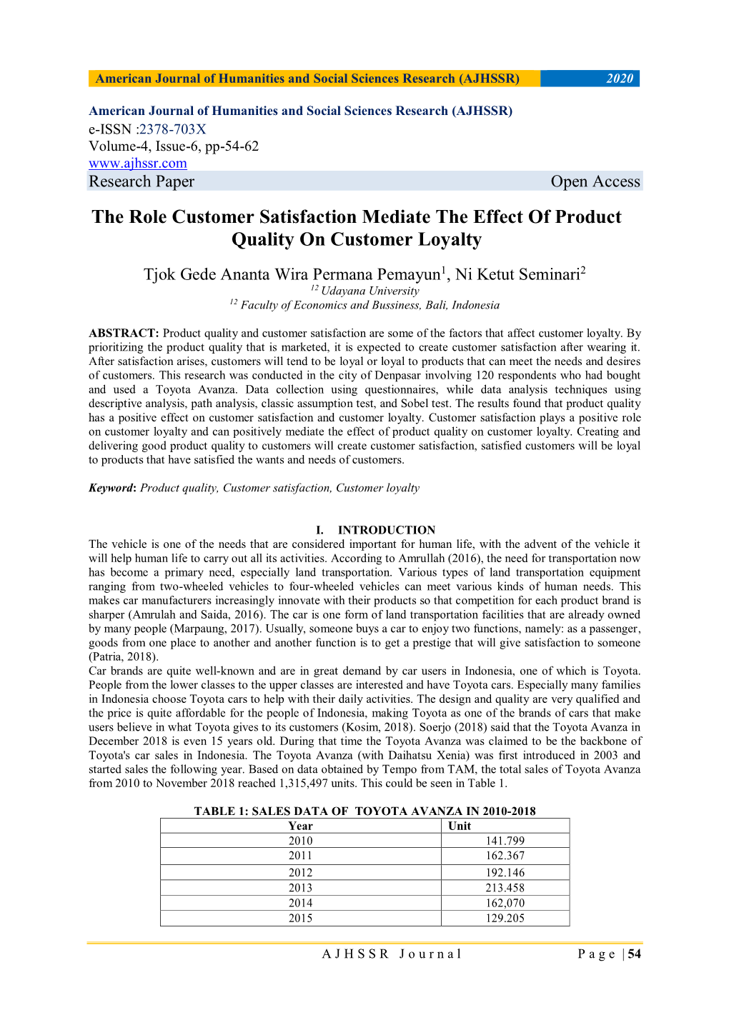 The Role Customer Satisfaction Mediate the Effect of Product Quality on Customer Loyalty