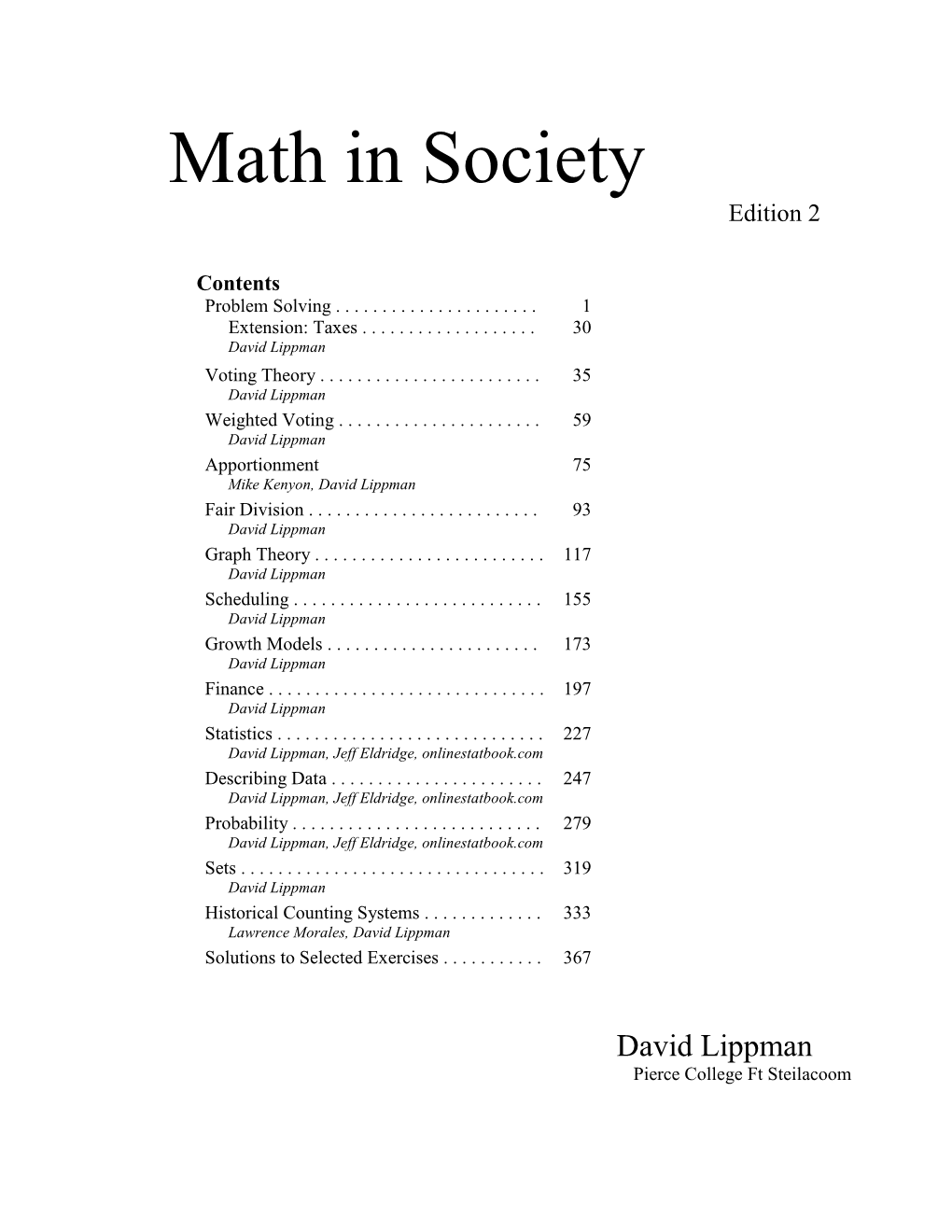 Math in Society Edition 2