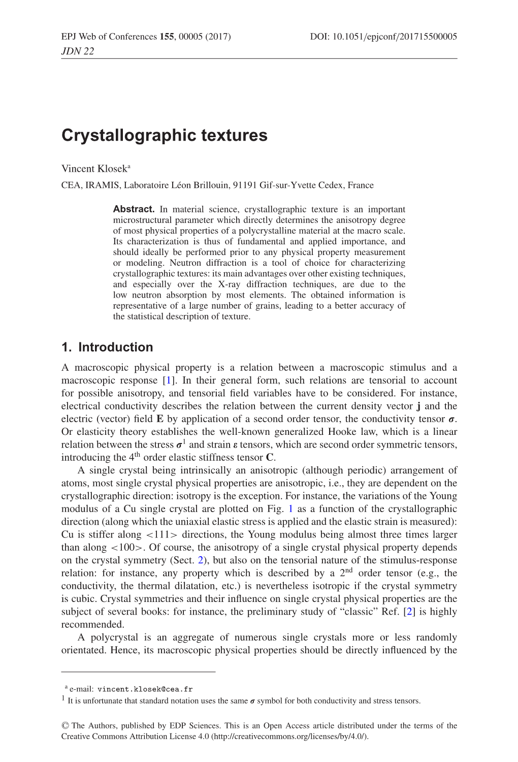 Crystallographic Textures