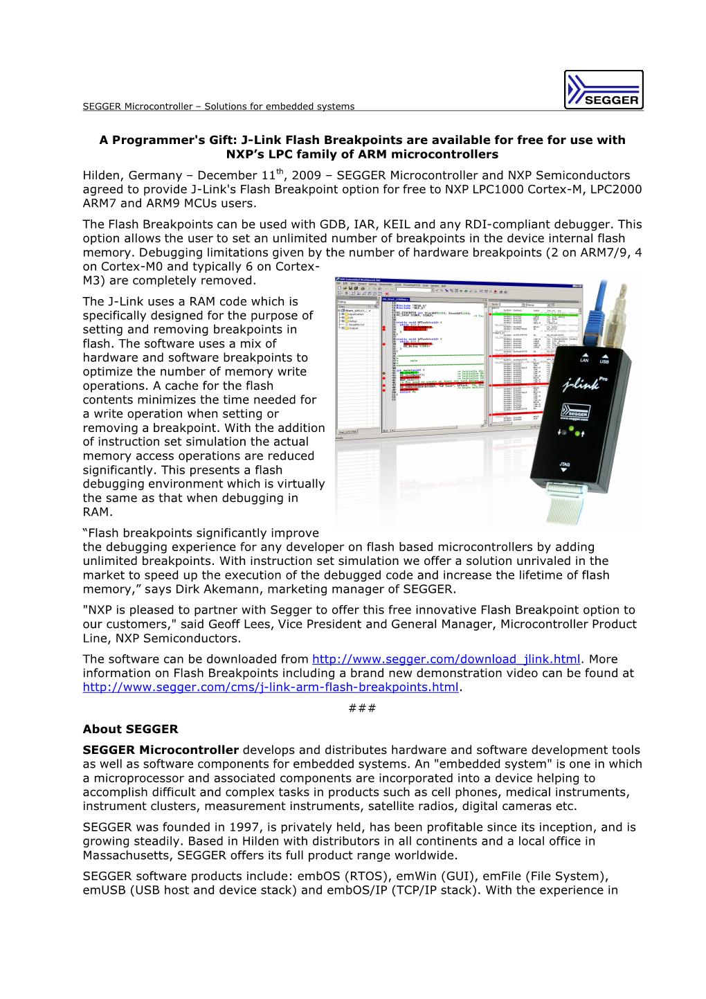 A Programmer's Gift: J-Link Flash Breakpoints Are Available