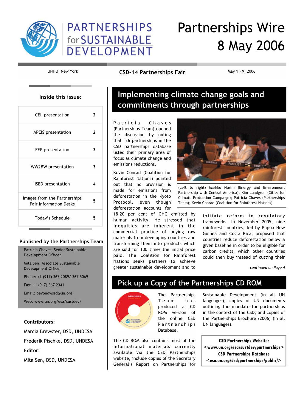 Partnerships Wire 8 May 2006