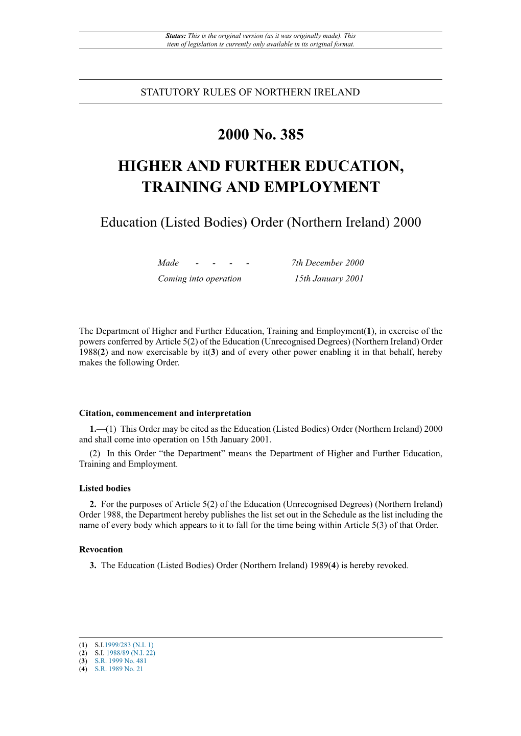 Education, Training and Employment