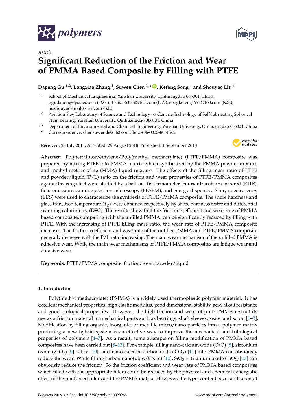 Significant Reduction of the Friction and Wear of PMMA Based