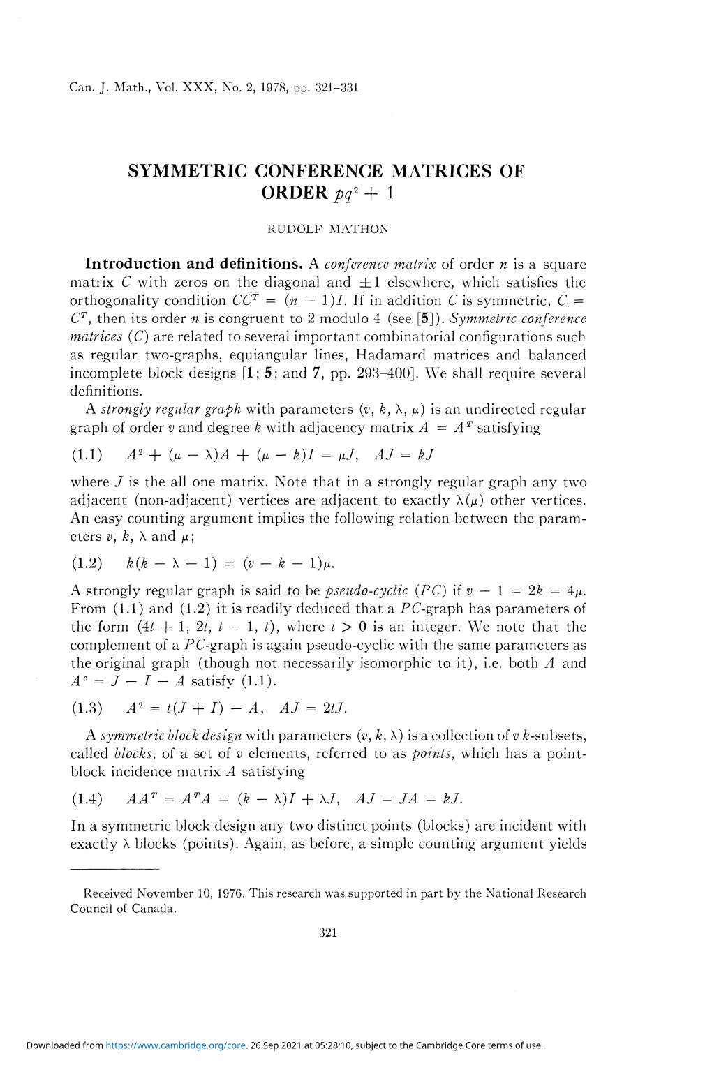 SYMMETRIC CONFERENCE MATRICES of ORDER Pq2 + 1