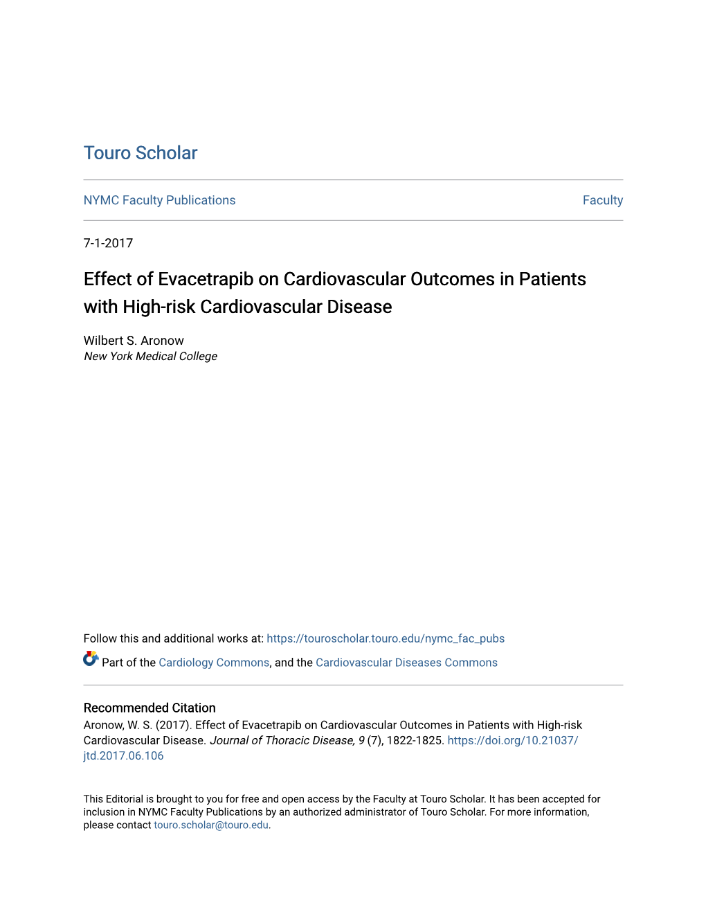 Effect of Evacetrapib on Cardiovascular Outcomes in Patients with High-Risk Cardiovascular Disease