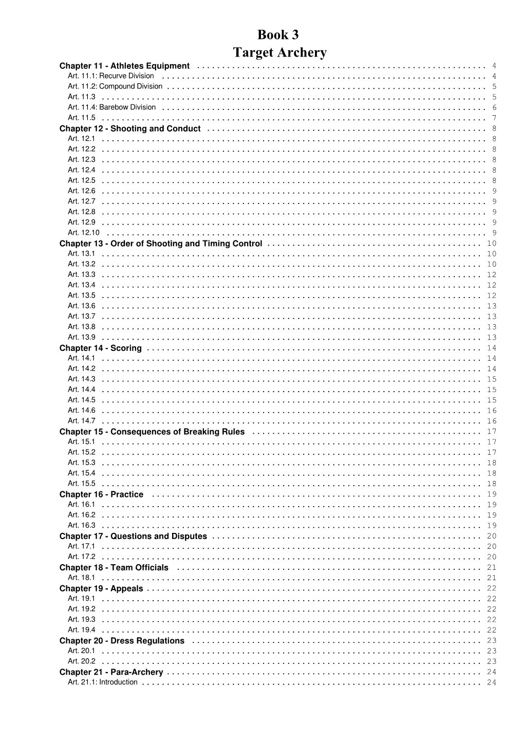 Book 3 Target Archery Chapter 11 - Athletes Equipment