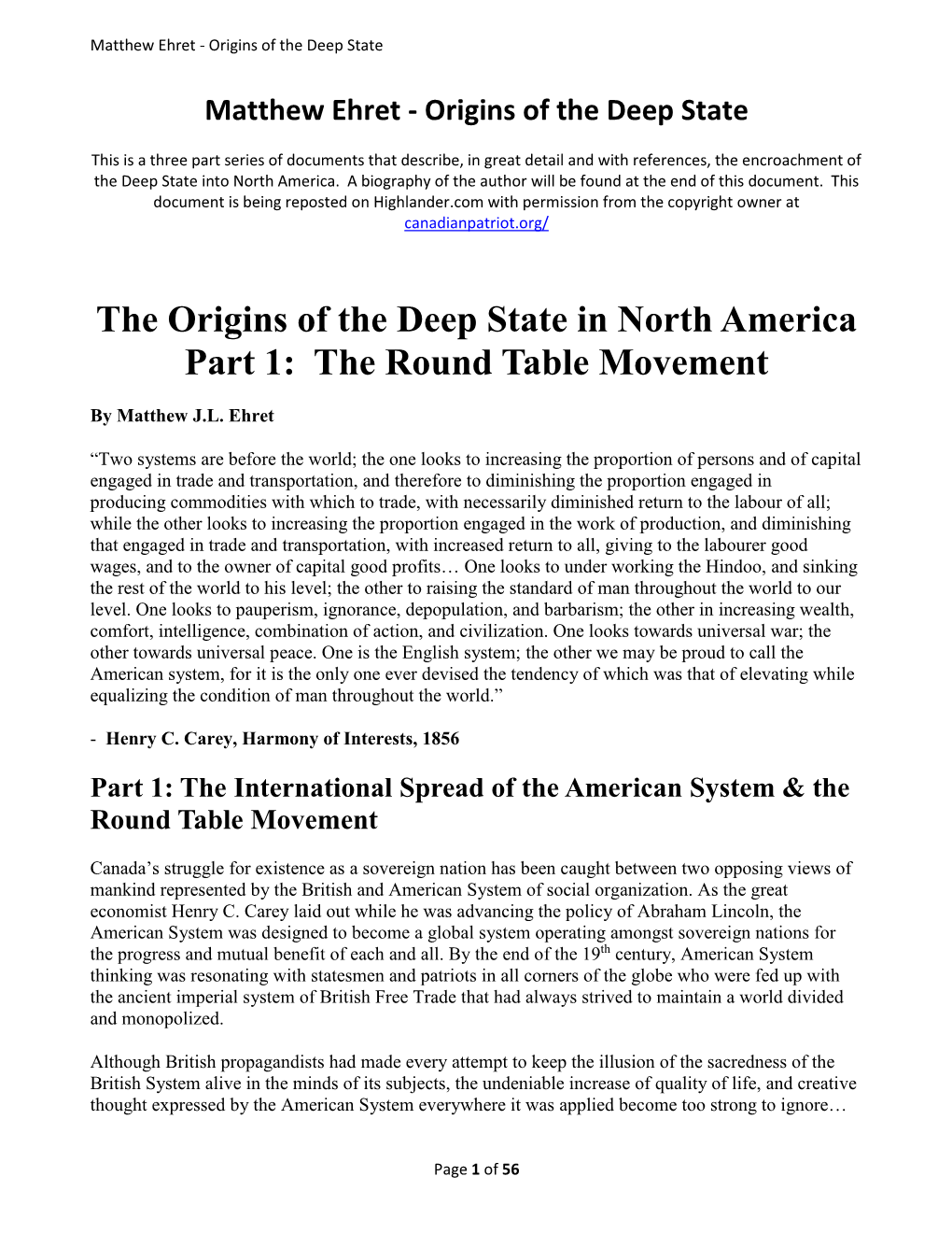 Matthew Ehret - Origins of the Deep State