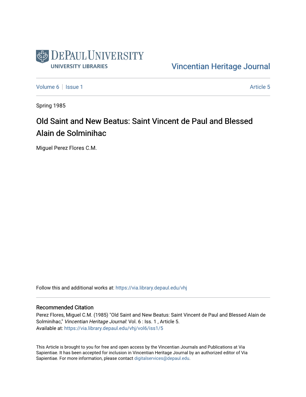 Saint Vincent De Paul and Blessed Alain De Solminihac