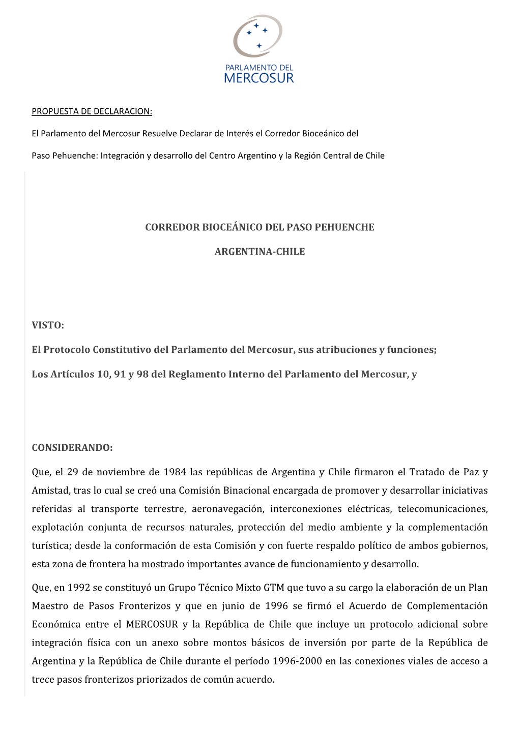 Corredor Bioceánico Del Paso Pehuenche Argentina