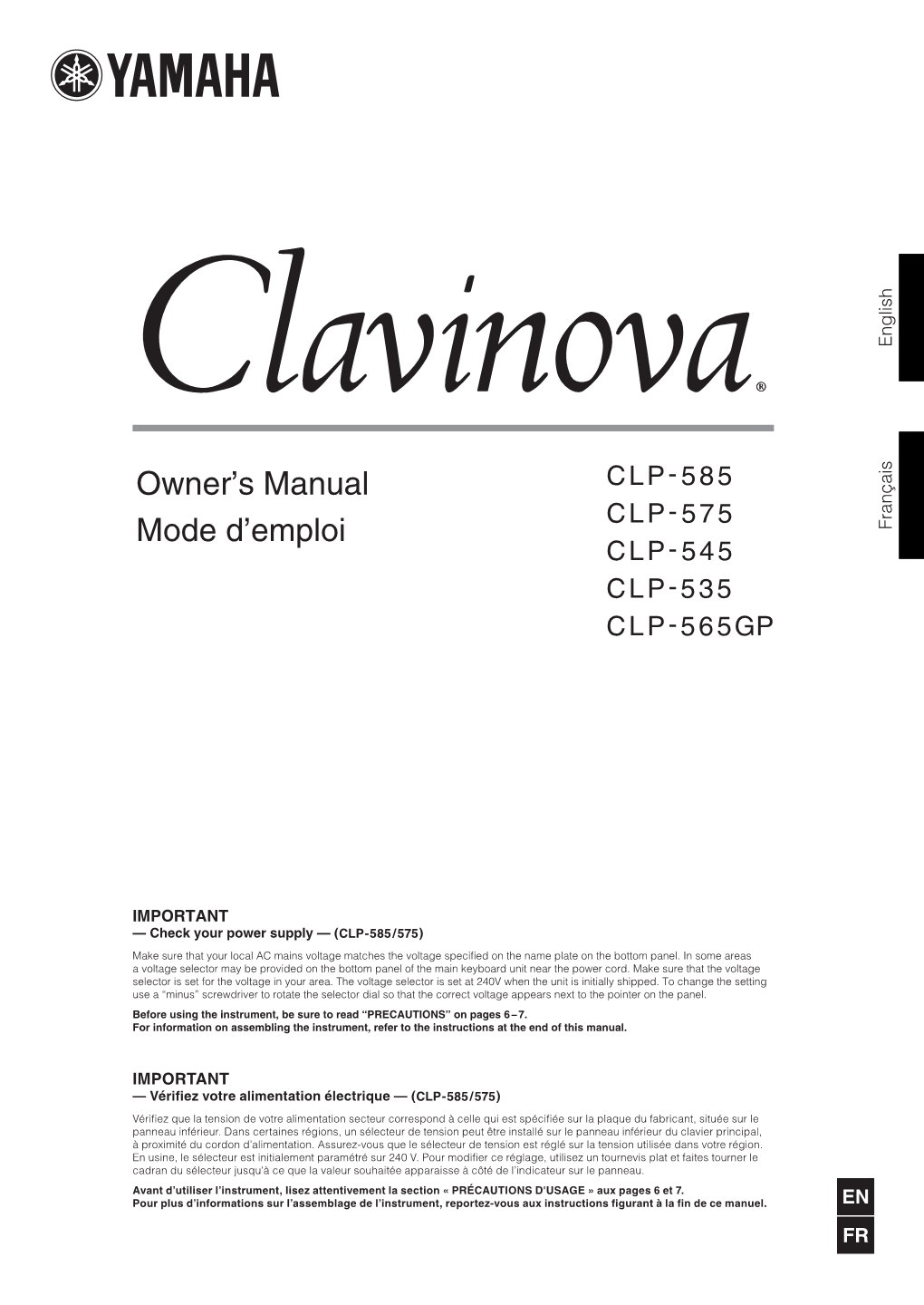 CLP-585/575/545/535/565GP Owner's Manual