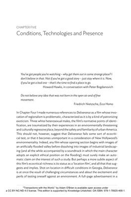 Chapter 5. Conditions, Technologies and Presence