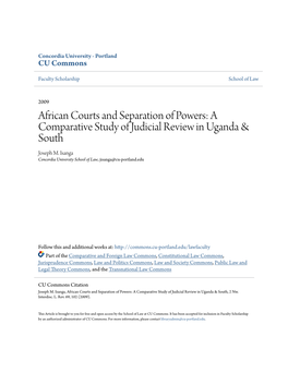 A Comparative Study of Judicial Review in Uganda & South