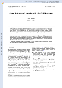 Spectral Geometry Processing with Manifold Harmonics