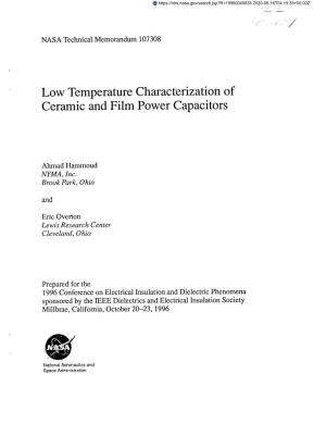 Low Temperature Characterization of Ceramic and Film Power Capacitors
