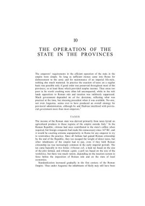 10 the Operation of the State in the Provinces