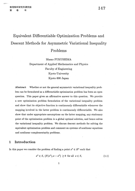 Equivalent Differentiable Optimization Problems and Descent Methods For