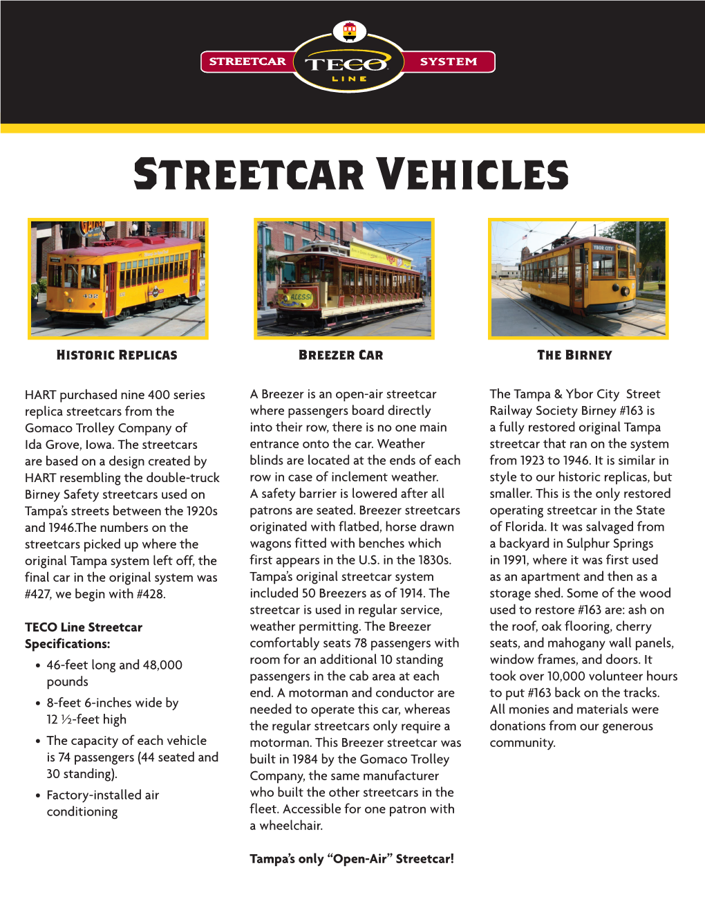 Streetcar Vehicles