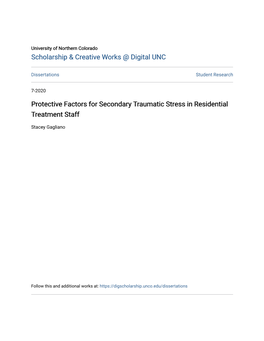 Protective Factors for Secondary Traumatic Stress in Residential Treatment Staff